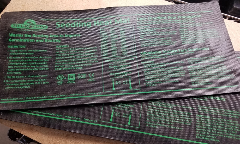 Plant heat mats improve germination.