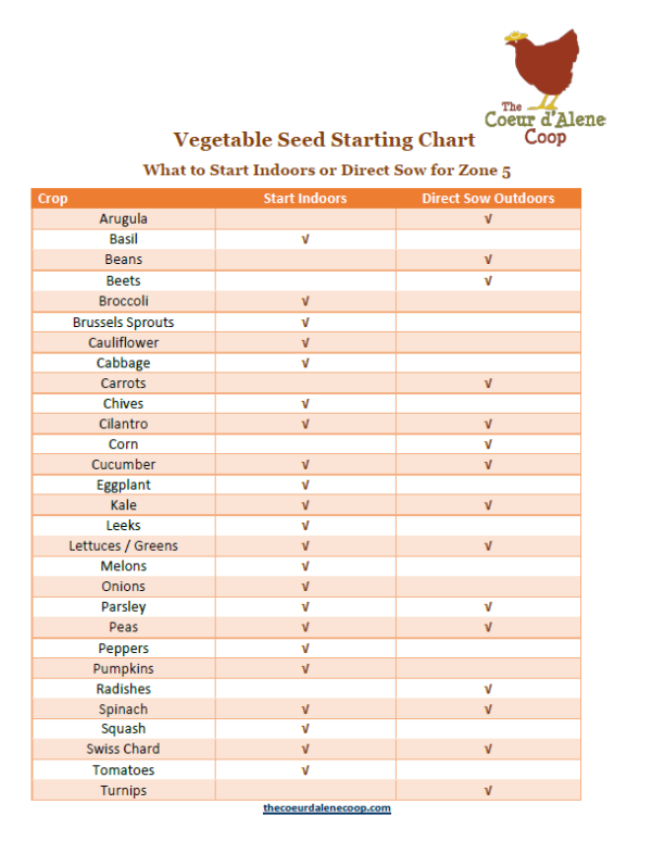 Seed Starting Charts — The Coeur d'Alene Coop