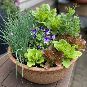 salad bowl filled with lettuces